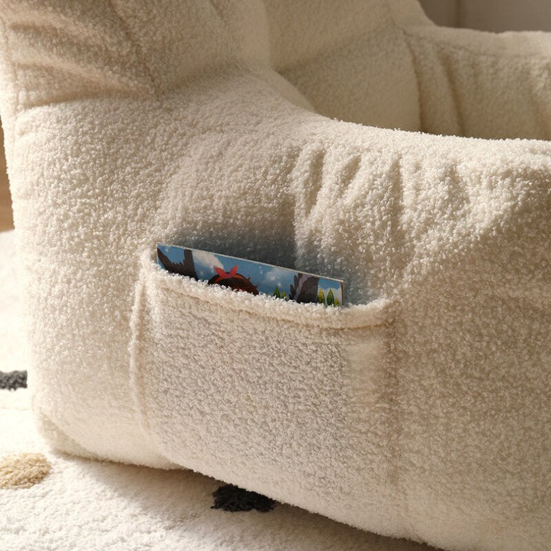 INS Cute Lazy Sofa Mini Bean Bag Lamb Velvet Casual Seat Cartoon Children's Sofa Reading Tatami Kids Furniture