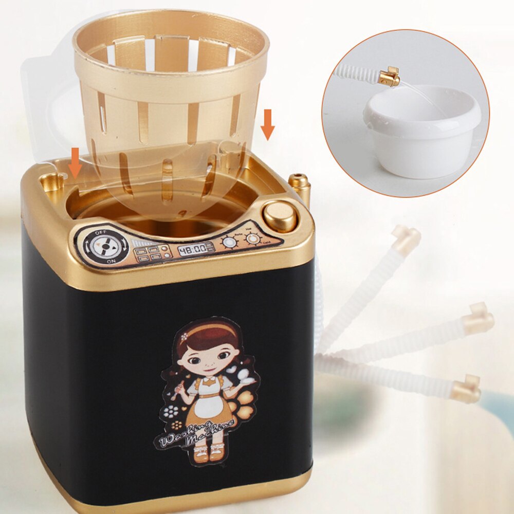 Newly Sponge Makeup Brushe Cleaner Mini Electric Washing Machine Children Pre School Toy Pretend Play Housekeeping Toy