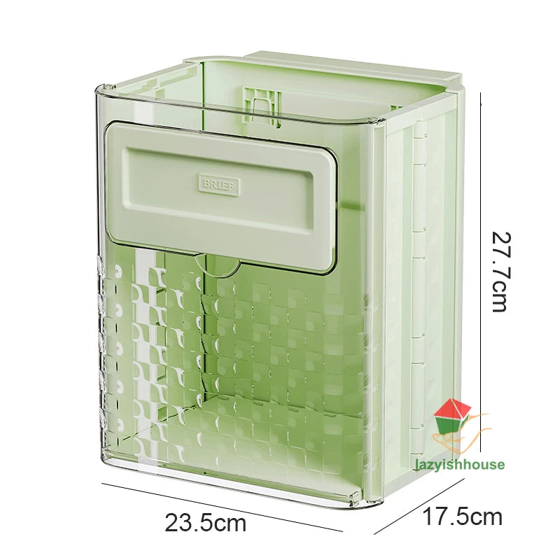 Hanging Trash Can with Lid Large Capacity Kitchen Recycling Garbage Basket Cabinet Door Bathroom Wall Mounted Trash Bin Dustbin