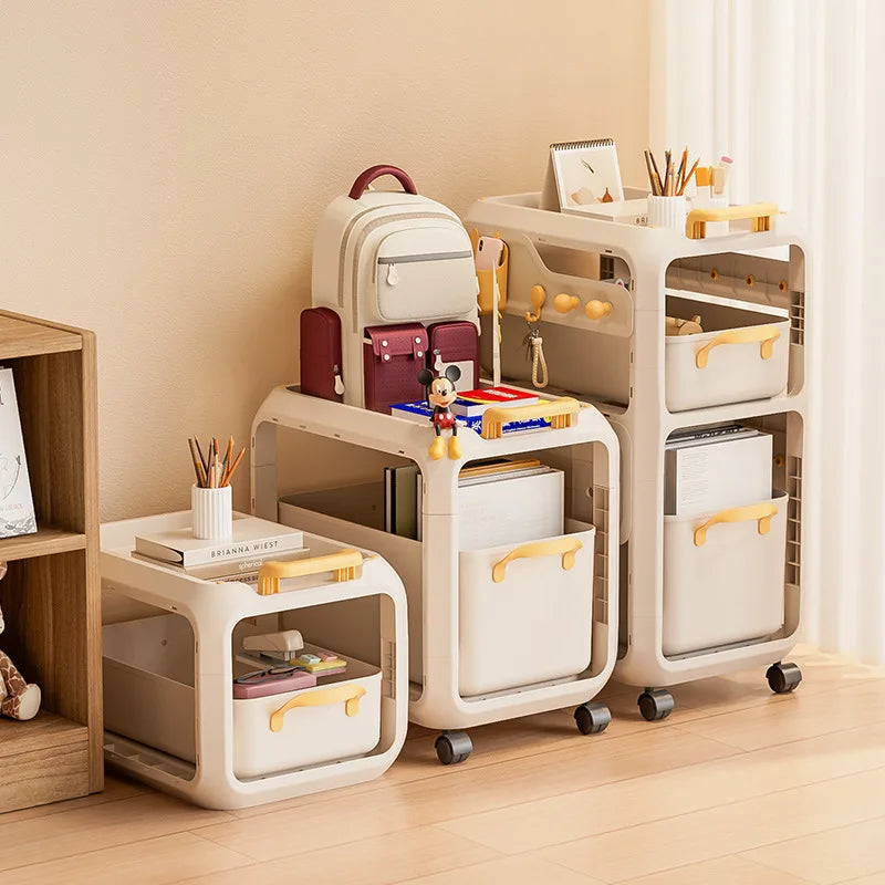 Backpack Storage Rack, Movable Trolley, Book Storage Artifact, Home Multi-layer Table, Lower Bag Storage Rack, Bookshelf