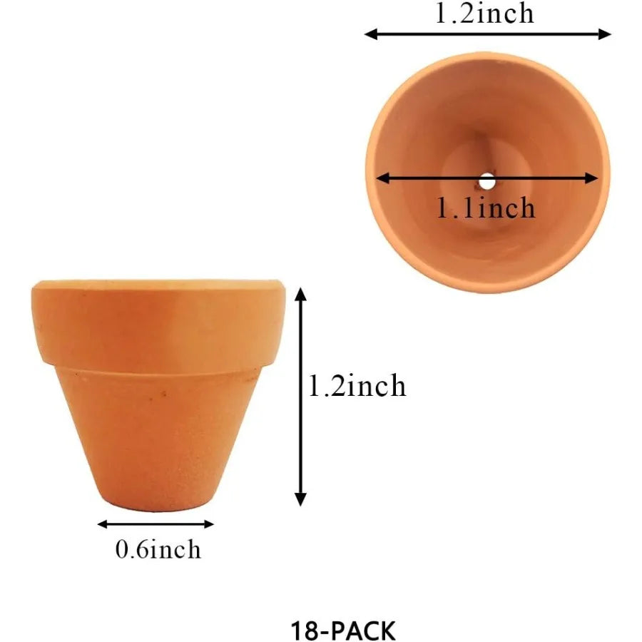 Yishang Mini Terracotta Pots with Drainage Holes - 1.2 inches Succulent Cactus Nursery PlanterTiny Clay Nursery Pots for Indoor