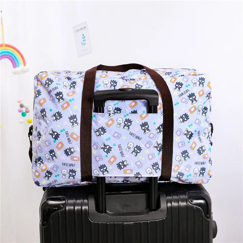 Cartoon Sanrios Folding Travel Bag Girl Downhill Bag Storage Bag Kawaii Can Be Hung Trolley Suitcase Increase Water Proof