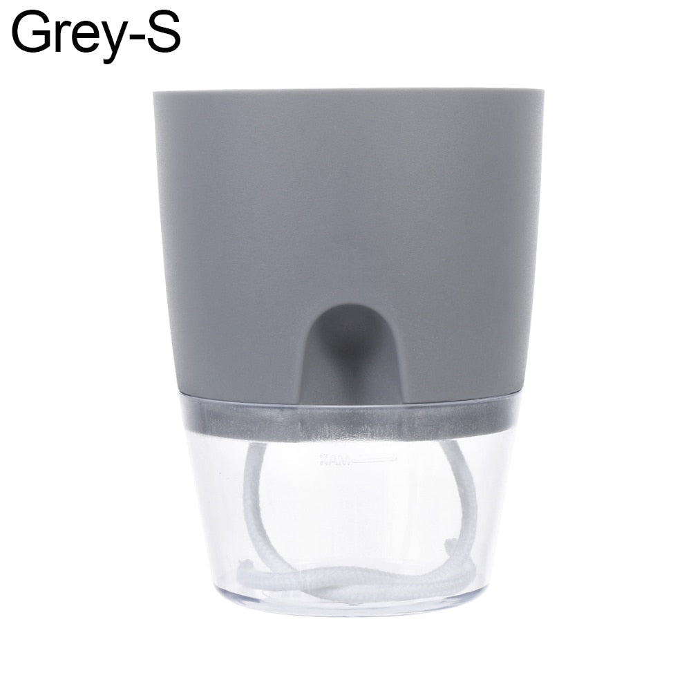 Automatic Water Absorption Plantpot Self Watering Lazy Flowerpot Round Double-layer Succulent Plant Small Green Plant Flowerpot