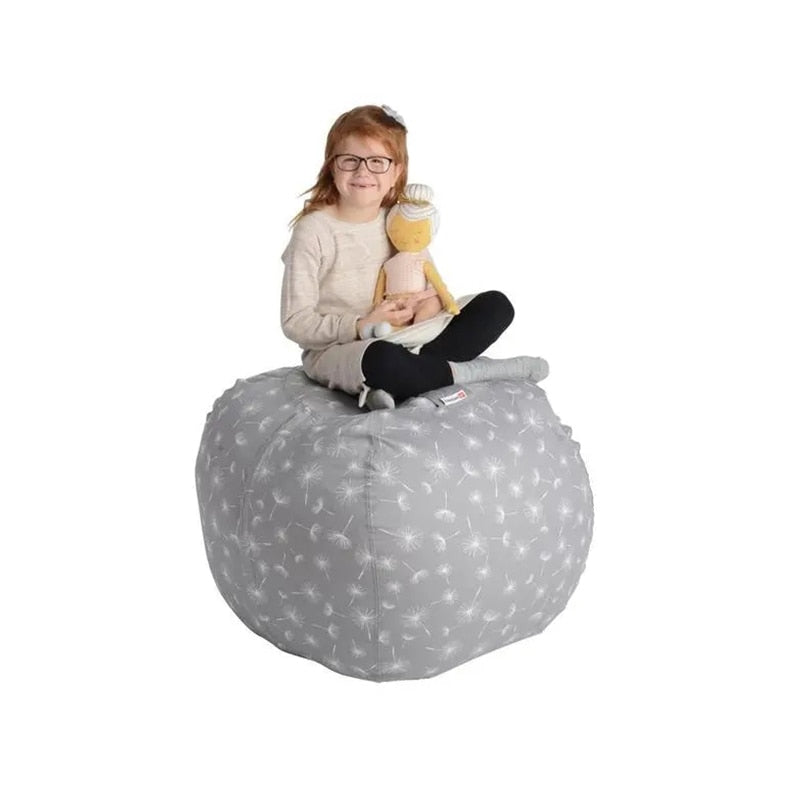 New Bean Bag Storage Stuffed Animal Chair Kids Toys Zip Canvas Children Kids Plush Toy Organizer Large Capacity