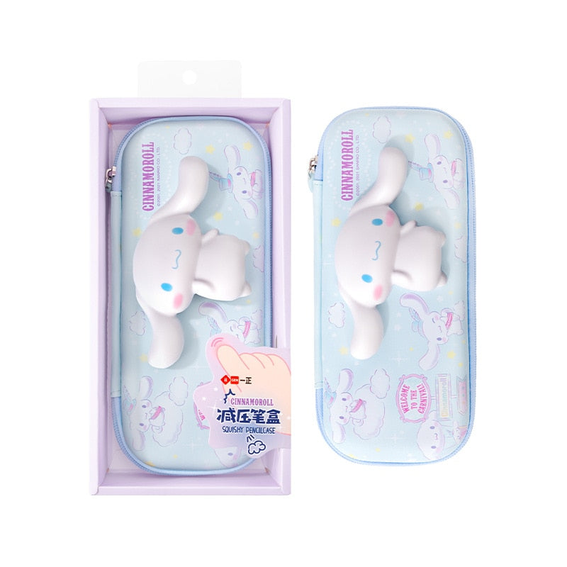 Sanrio PU Large Capacity Pencil Case Kawaii HelloKitty Cinnamoroll Melody School Pencils Bag Pouch Pen Case Supplies Stationery