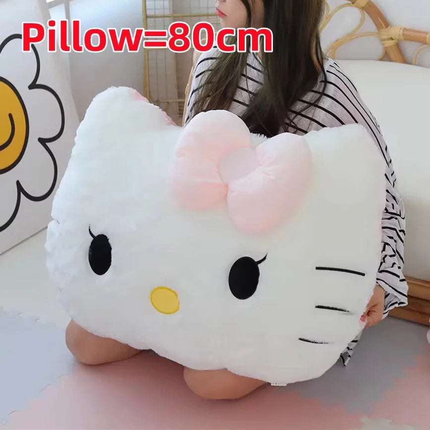 Sanrio Big Size Hello Kitty Back Cushion Soft Cuddly Pillow Comfortable Sofa Bed Decor Pillow Hug Plushies Xmas Gifts For Girl