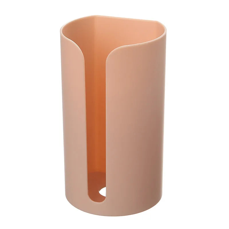 Wall Hanging Nail-Free Plastic Garbage Bag Holder Mounted Trash Bag Storage Box Cotton Pad Container For Home Kitchen Bathroom