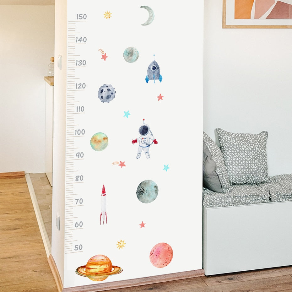 Cartoon Baby Height Measurement Lion Animals Wall Sticker Stars Vinyl Children Nursery Art Decals for Kids Room Home Decoration