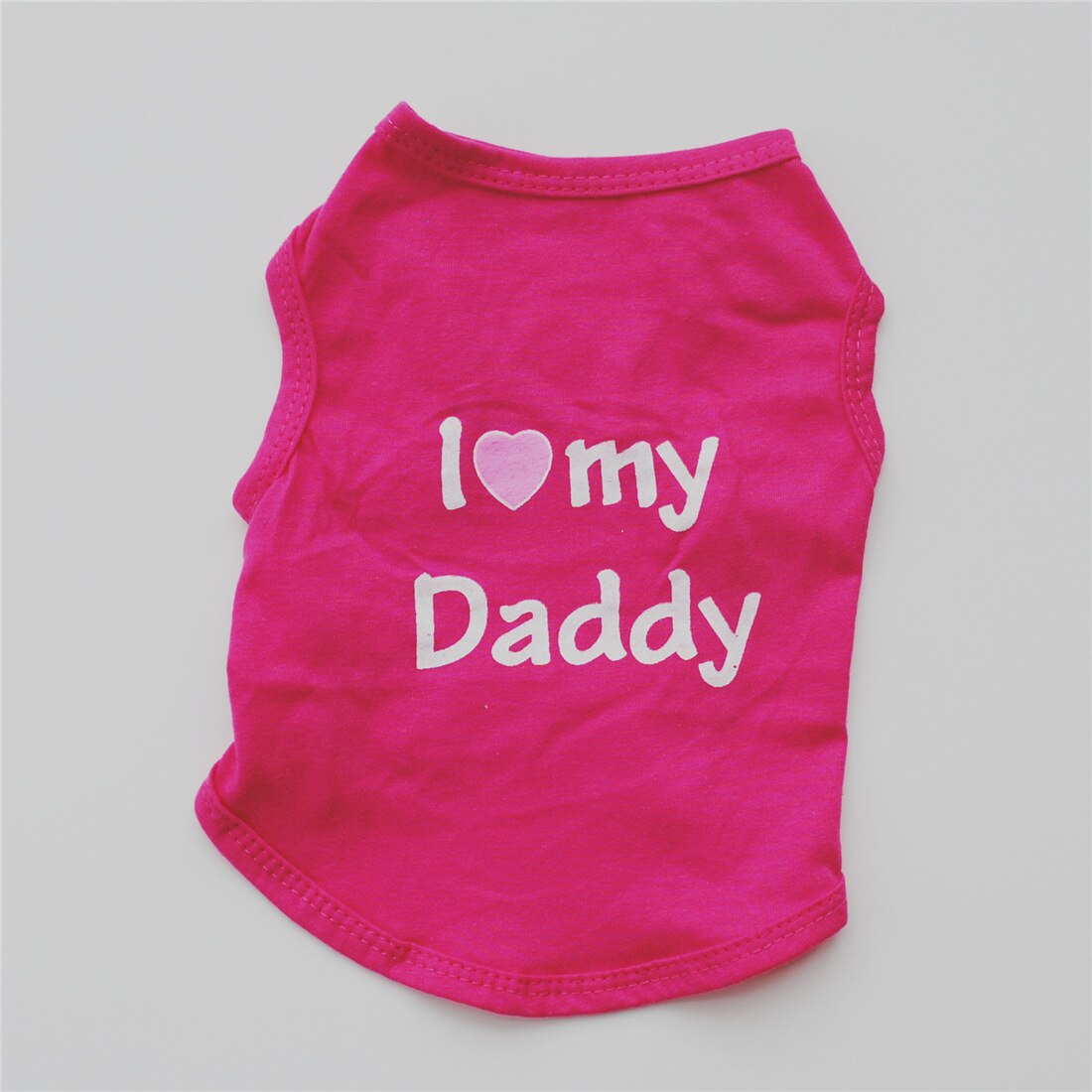 Cute Cotton Pet Clothes For Bichon Teddy Chiuaua Pink Black Bue Classic Love Mommy Daddy Pattern Dogs Vest T-Shirt Product