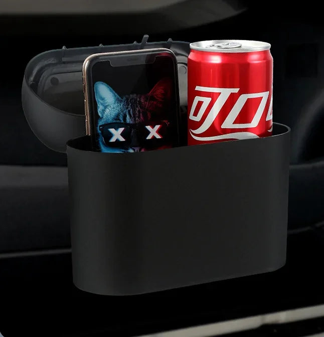 1pc Car Trash Can Seat Back Disposable Bag Mini Automobile With Cover Folding Storage Hanging Storage Box Multifunction Interior