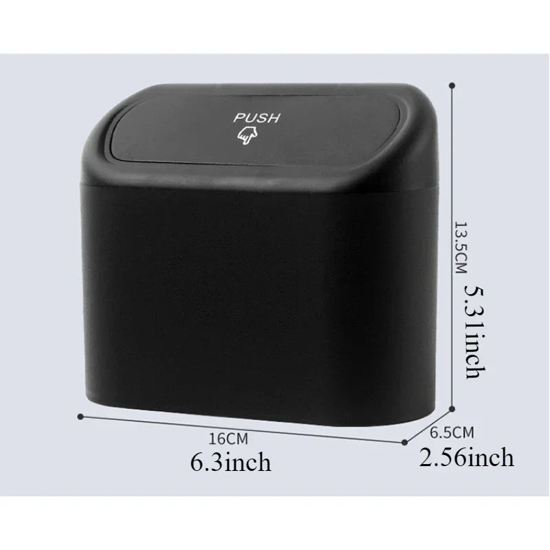 1pc Car Trash Can Seat Back Disposable Bag Mini Automobile With Cover Folding Storage Hanging Storage Box Multifunction Interior