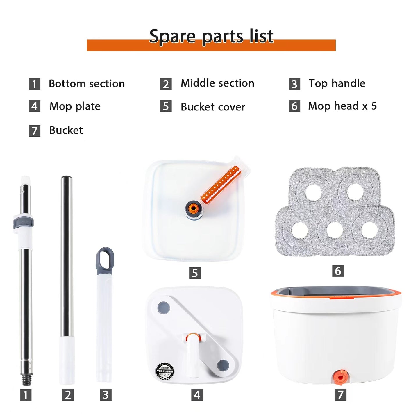 Mop Water Separation Square Mop With Bucket 3PCS Mop Heads 360 Ceaning Microfiber Lazy Floor Floating Household Cleaning mop