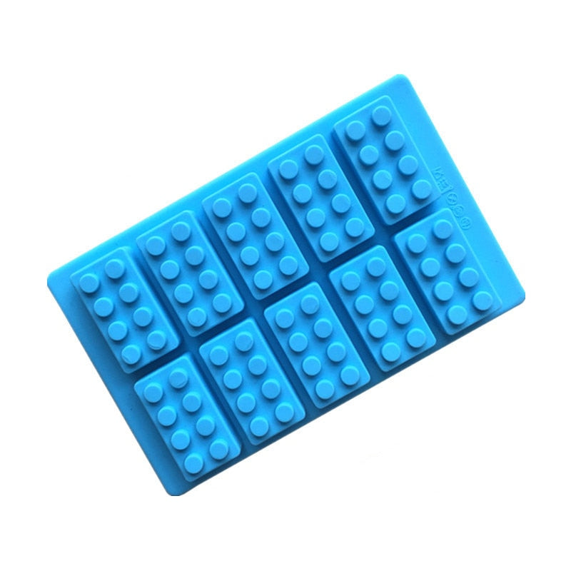 Block Silicone Mold Building Brick Robot Chocolate Jelly Ice Cube Tray Cake Decoration Cupcake Topper Kids Birthday Party Car