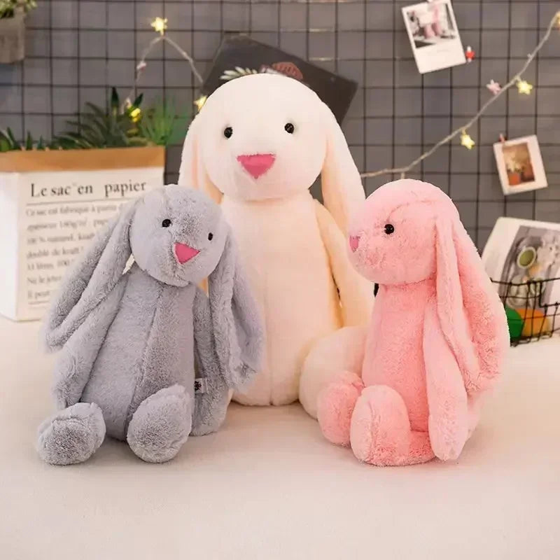 Cute Easter Rabbit Plush Toy Long Ear Bunny Stuffed Animal Soft Cotton Sleeping Mate for Boys and Girls