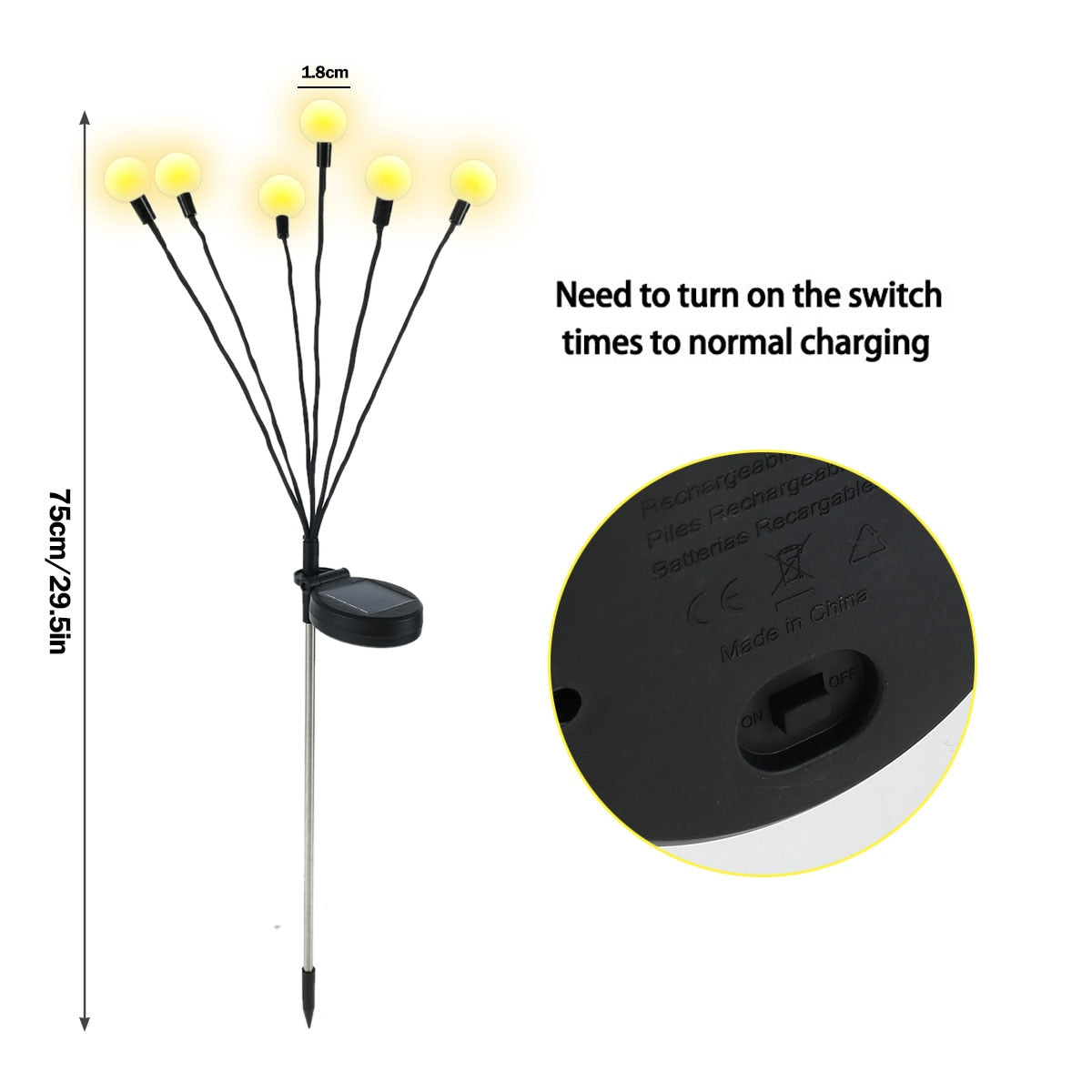 4PCS Solar LED Light Garden Decor -Firework Light - Solar Firefly Garden Lights