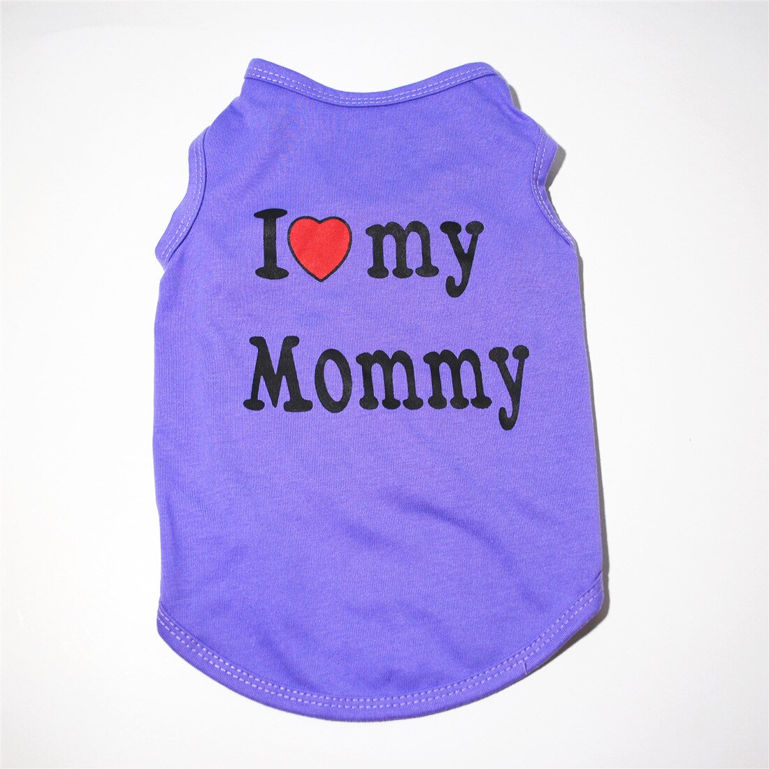 Cute Cotton Pet Clothes For Bichon Teddy Chiuaua Pink Black Bue Classic Love Mommy Daddy Pattern Dogs Vest T-Shirt Product