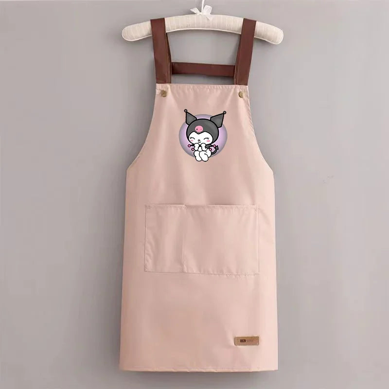 Sanrio Hello Kitty Kitchen Apron Waterproof Ladies Men Home Aprons Wipeable Oil Resistant Baking BBQ Restaurant Cafe Aprons Gift