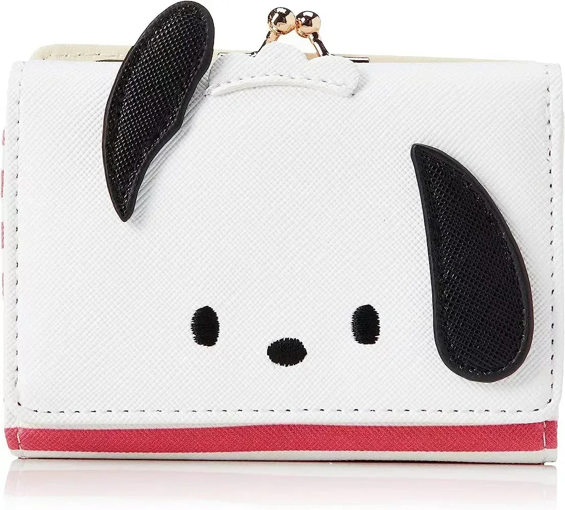 Sanrio Hello Kitty Bag Kawaii Cinnamoroll My Melody Kuromi Casual Fashion PU Leather Wallet Cute Folding Light Card Bag New 2024