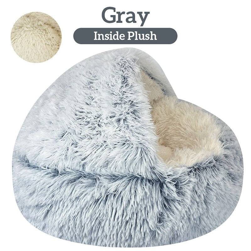 Dog winter plush pet cat bed Round cat mat Cat House 2 in 1 Warm cat sleeping bag cat litter dog kennel Dog supplies