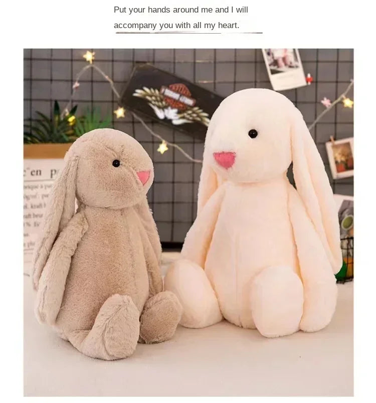 Cute Easter Rabbit Plush Toy Long Ear Bunny Stuffed Animal Soft Cotton Sleeping Mate for Boys and Girls