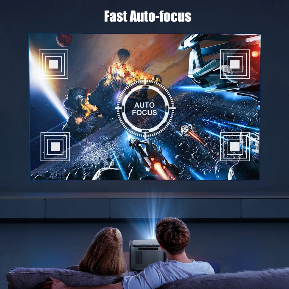 BYINTEK X25 Full HD Projector 1080P 4K Video Auto Focus WiFi Smart LCD LED Video Home Theater Projector