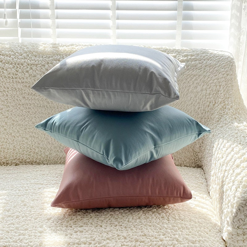 Imitation Leather Cushion Cover for Pillow PU Waterproof Decorative Cushions for Bed Cushion Covers 45*45 Home Decoration Modern