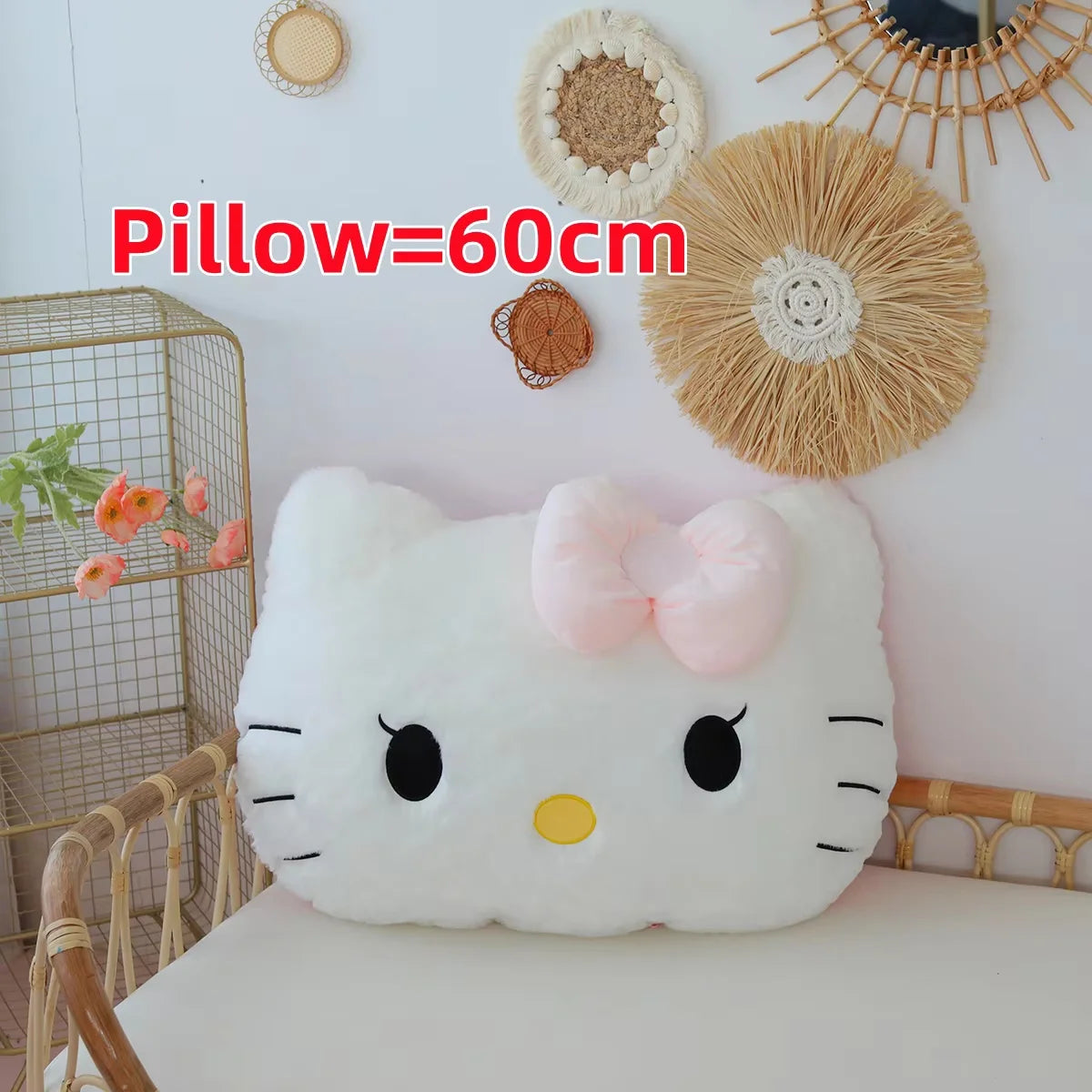 Sanrio Big Size Hello Kitty Back Cushion Soft Cuddly Pillow Comfortable Sofa Bed Decor Pillow Hug Plushies Xmas Gifts For Girl