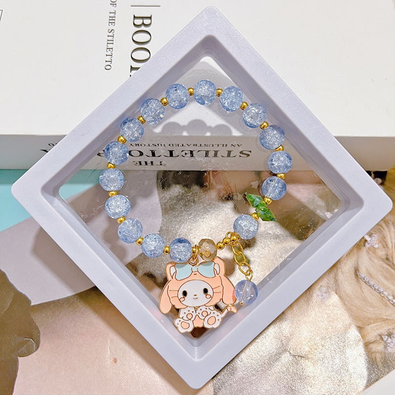 Kawaii Hello Kitty Bracelet Cinnamoroll Cartoon Anime Sanrios Bangle My Melody Jewelry Charms Cute Accessory Birthday Girls Gift
