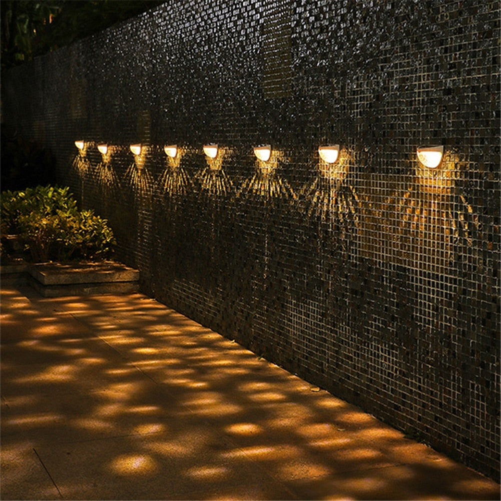 4/8 PCS LED Solar Light Outdoor Garden Lights Decoration Deck Light Wall Sconce Fence Lamp Garden Lighting Outdoor Solar Lights
