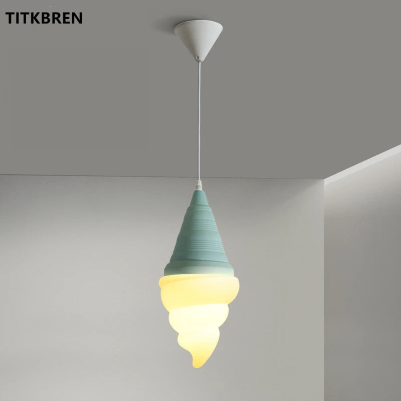 Dessert Shop Ice Cream Cones Pendant Lights Creative Children Bedroom Bedside Hanging Lamp Kids Room Fixture Suspension Lighting