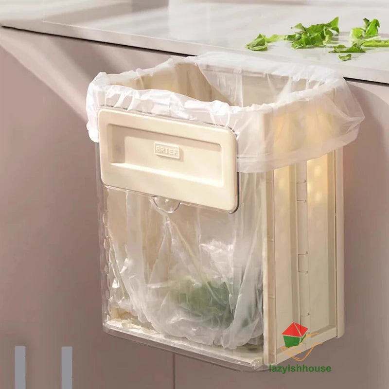 Hanging Trash Can with Lid Large Capacity Kitchen Recycling Garbage Basket Cabinet Door Bathroom Wall Mounted Trash Bin Dustbin