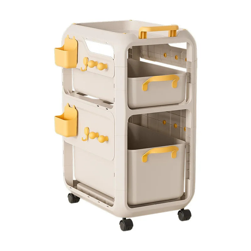 Backpack Storage Rack, Movable Trolley, Book Storage Artifact, Home Multi-layer Table, Lower Bag Storage Rack, Bookshelf