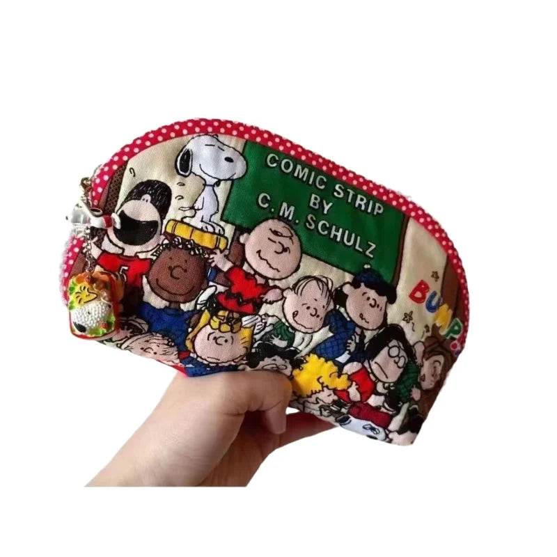 Miniso Cartoon Cute Snoopy Joint Printed Pen Bag Stationery Large Capacity Makeup Storage Bag Student