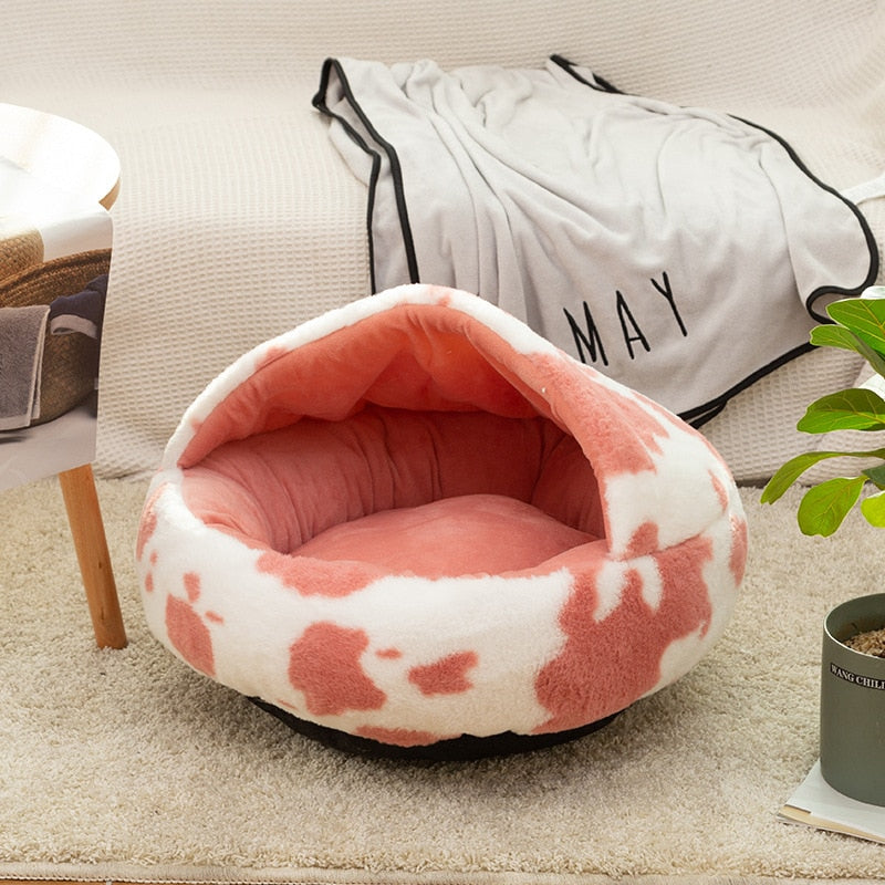 Dog winter plush pet cat bed Round cat mat Cat House 2 in 1 Warm cat sleeping bag cat litter dog kennel Dog supplies
