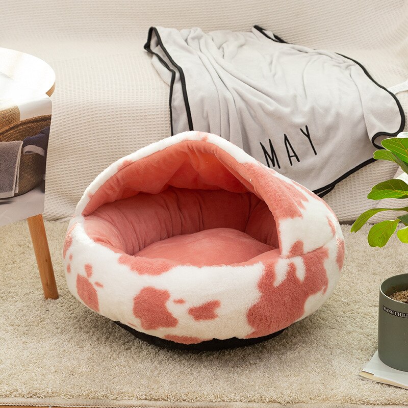 Dog winter plush pet cat bed Round cat mat Cat House 2 in 1 Warm cat sleeping bag cat litter dog kennel Dog supplies
