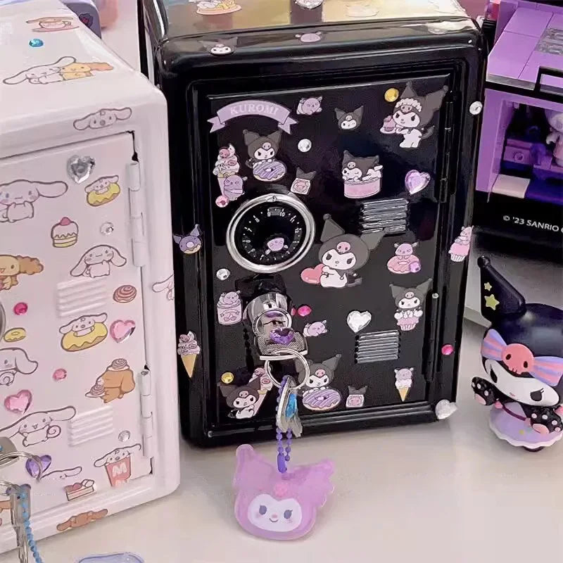 Sanrio My Melody Cinnamoroll Piggy Bank Cartoon Anime Hello Kitty Pochacco Pompom Purin Cute Mini Key Safe Deposit Children Toys