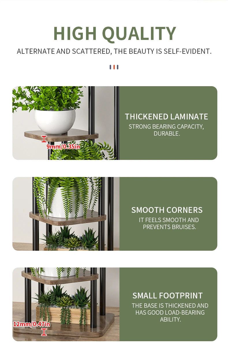 Flower Stand Rack Storage Shelf Iron Plant Holder Home Garden Flower Pot Organizer Living Room Balcony Storage Rack Shelves