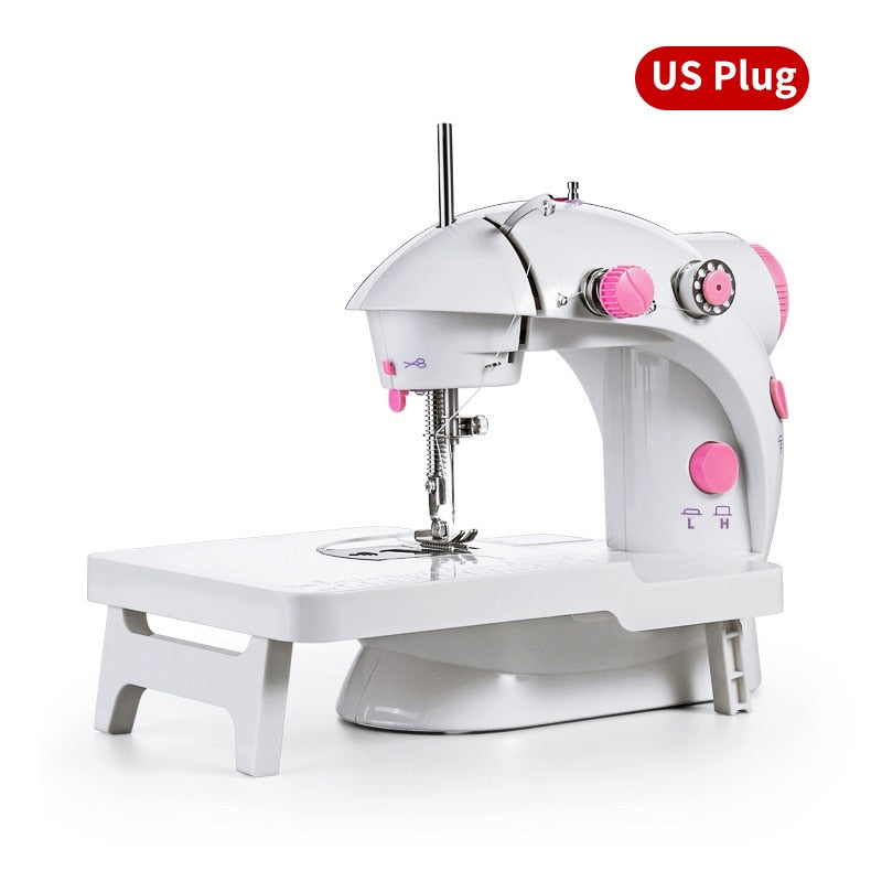 Household Sewing Machine Portable Electric Sewing Machines with Light and Speed Control for Beginner DIY Home Sewing Accessories