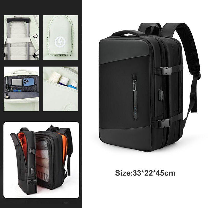 Extendible Travel Backpack Unisex Laptop Bag Women Large Luggage Bags Men's Students Business Trip USB Charge Mochila XA299C