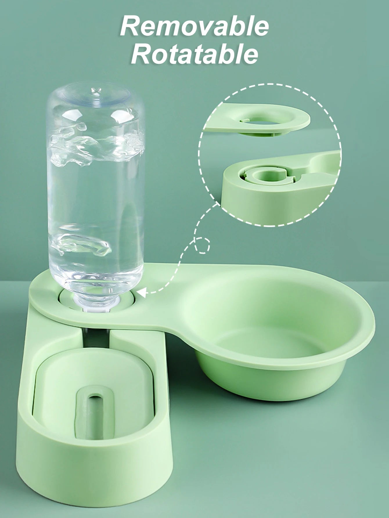 Pet Rabbit Chinchilla Guinea Pig Food Bowl Auto Feeder All-in-One Splice Food Bowl Drinking Fountain Raised Standing Dish Bowl