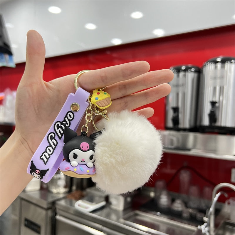 Kawaii Hello Kitty Keychain Sanrio Anime Cartoon Melody Kuromi Cinnamoroll Toys Cute Pendant Dolls Car Key Ring Girl&Child Gifts