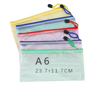 5PCS Stationery Storage Folder File Mesh Zipper Pouch A4 A5 A6 B4 B5 A3 B4 Document Bag Zip File Folders School Office Supplies