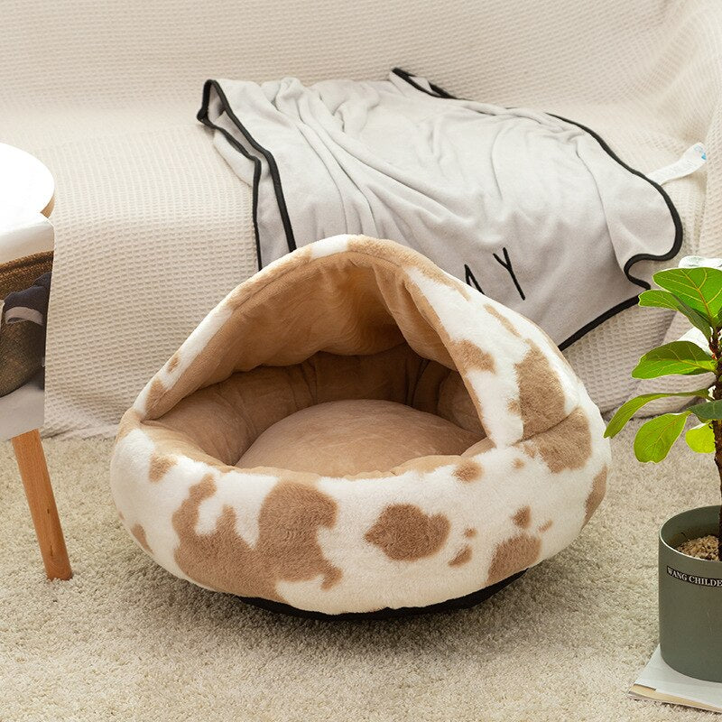 Dog winter plush pet cat bed Round cat mat Cat House 2 in 1 Warm cat sleeping bag cat litter dog kennel Dog supplies