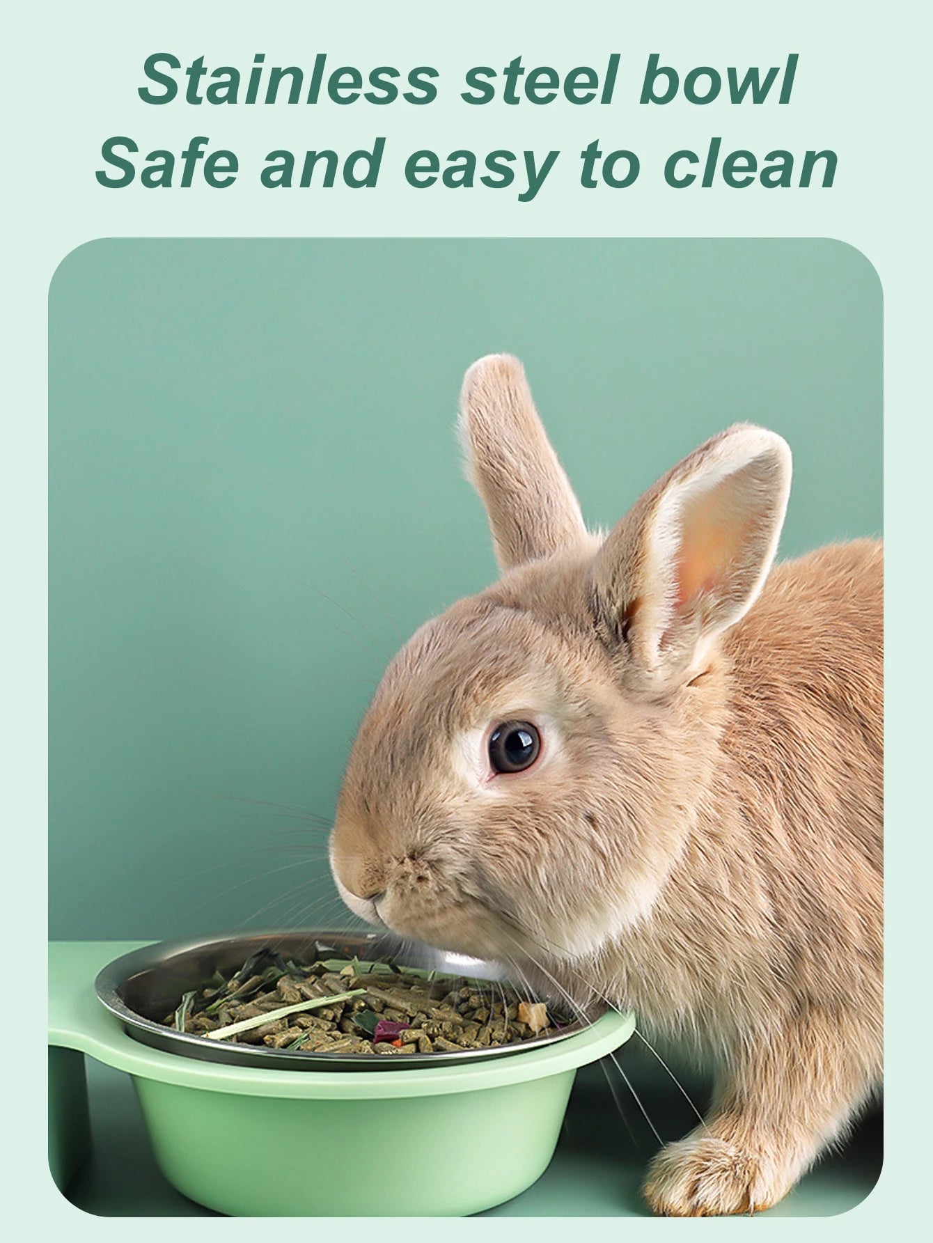 Pet Rabbit Chinchilla Guinea Pig Food Bowl Auto Feeder All-in-One Splice Food Bowl Drinking Fountain Raised Standing Dish Bowl