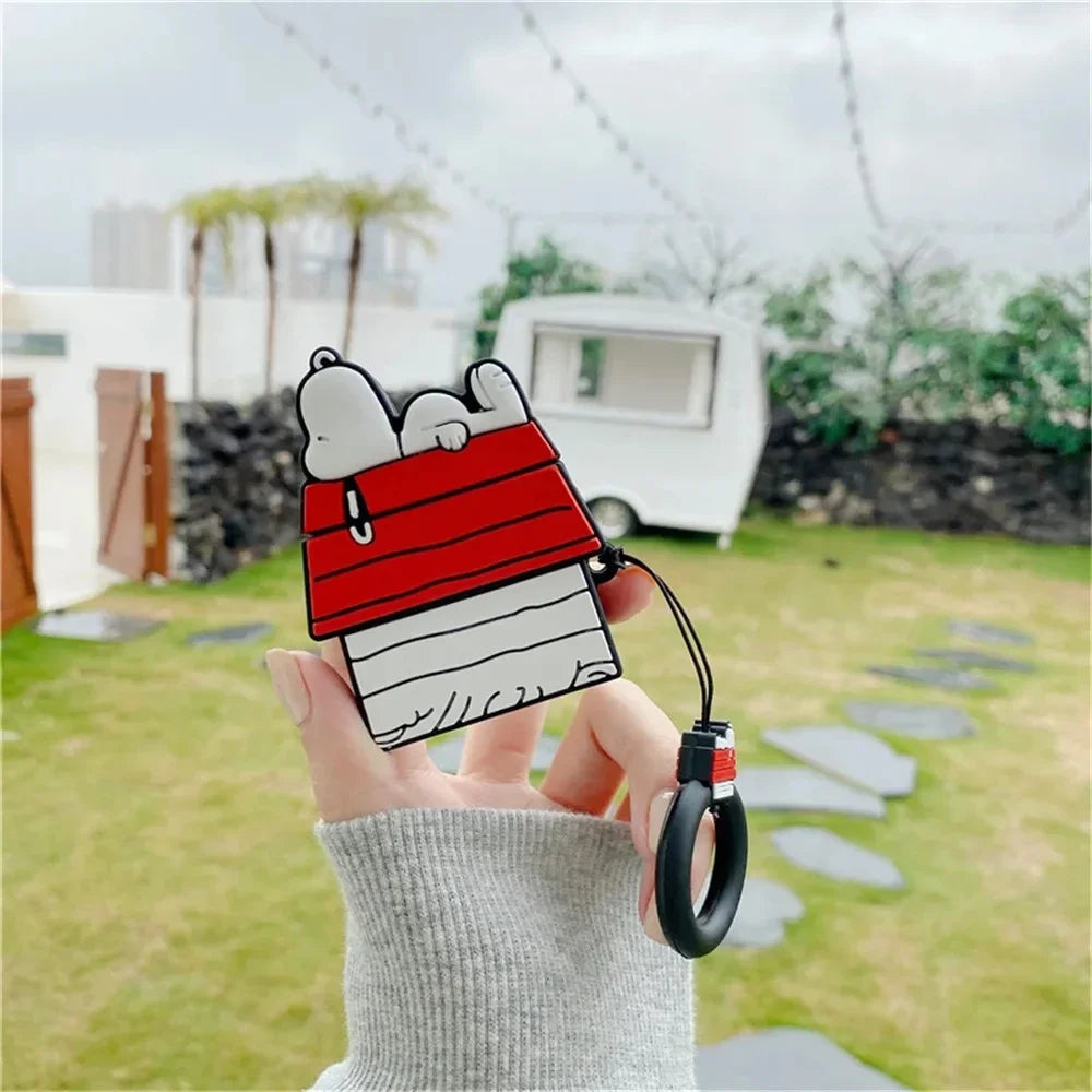 NEW MINISO Snoopy Earphone Case for Airpods Pro 1 2 3 Cartoon Silicone Wireless Bluetooth Earbuds Protective Cover With Lanyard