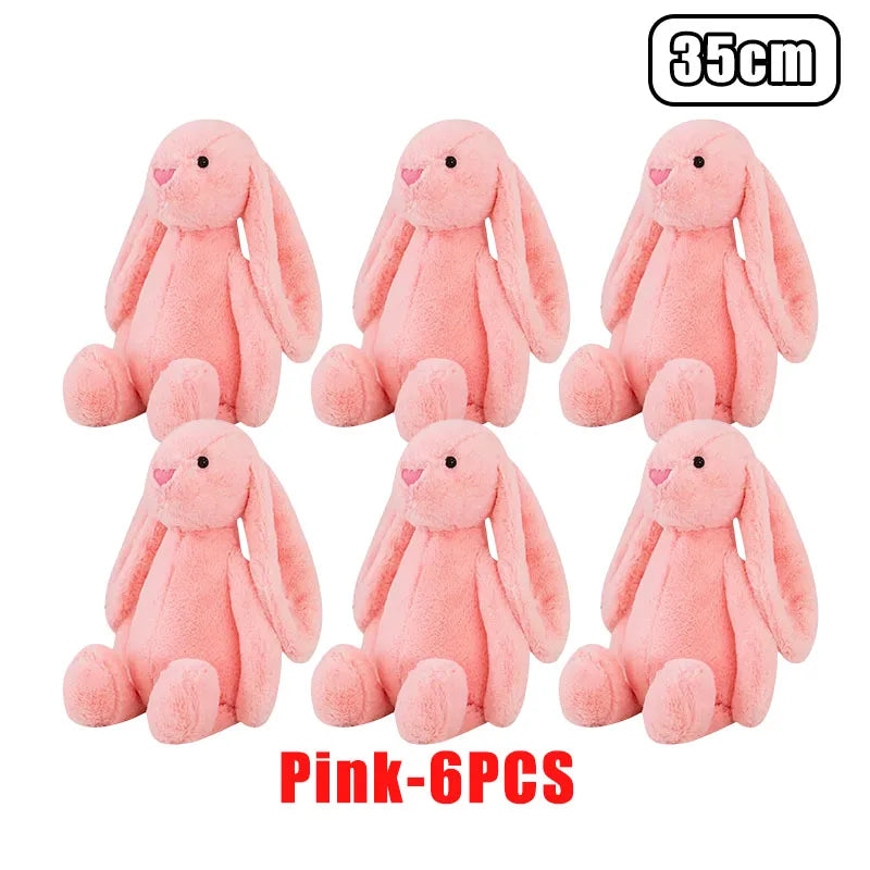 Cute Easter Rabbit Plush Toy Long Ear Bunny Stuffed Animal Soft Cotton Sleeping Mate for Boys and Girls