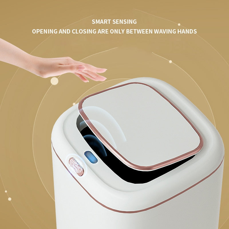 Smart Trash Can Automatic Induction Trash Bin Electric Touchless Wastebasket Kitchen Bathroom Waterproof Large Capacity Wastebin