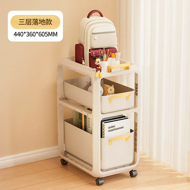 Backpack Storage Rack, Movable Trolley, Book Storage Artifact, Home Multi-layer Table, Lower Bag Storage Rack, Bookshelf