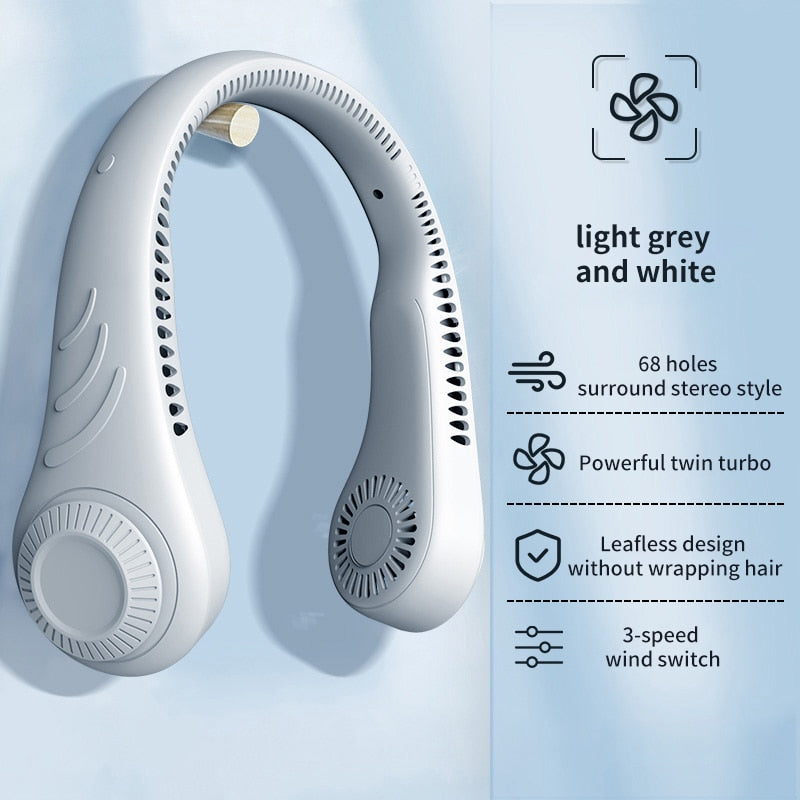 Xiaomi Portable Neck Fan 4000W Rechargeable USB Leafless Air Conditioner Bladeless Fans Hanging Neck Cooler For Outdoor
