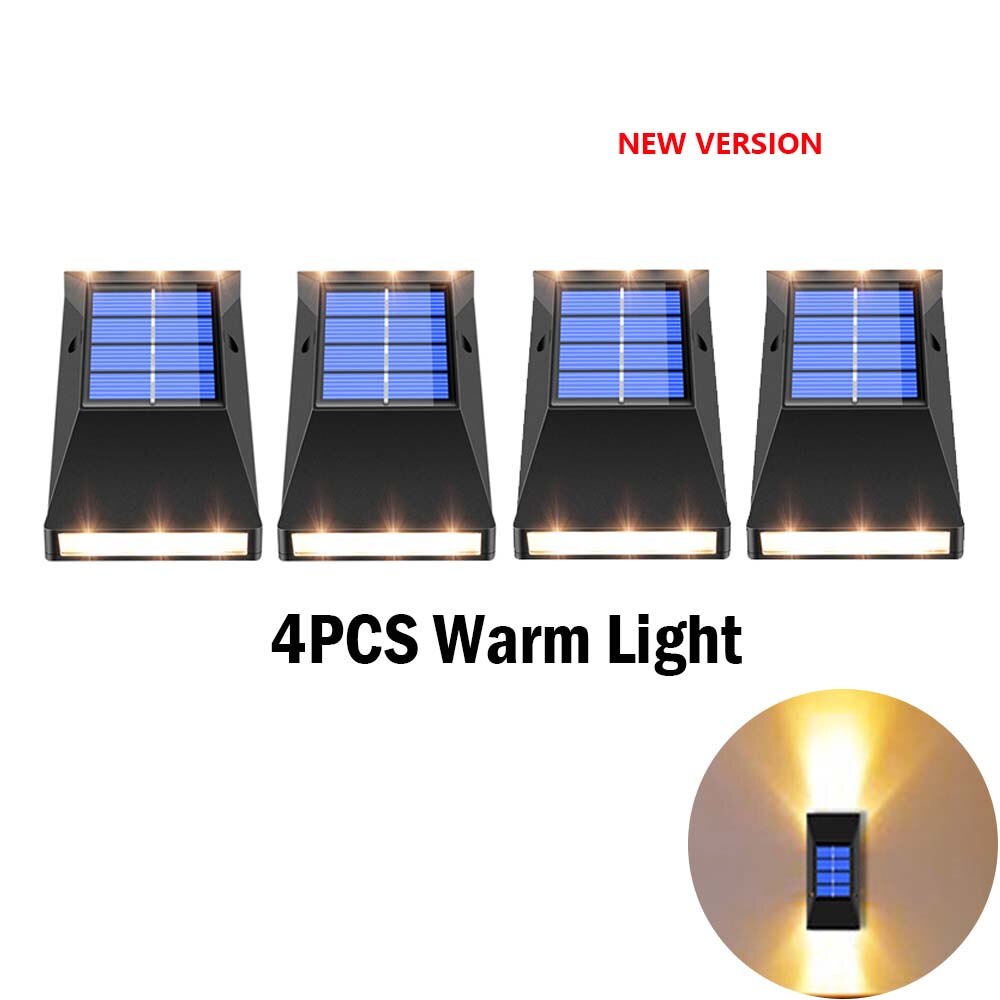 4 PACK Solar LED Light For Garden Decor Outdoor Waterproof Solar Lights Sconces Wall Lamps LED Garden Lights Outdoor Solar Lamp